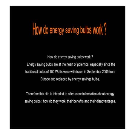 Energy saving bulbs | PPT
