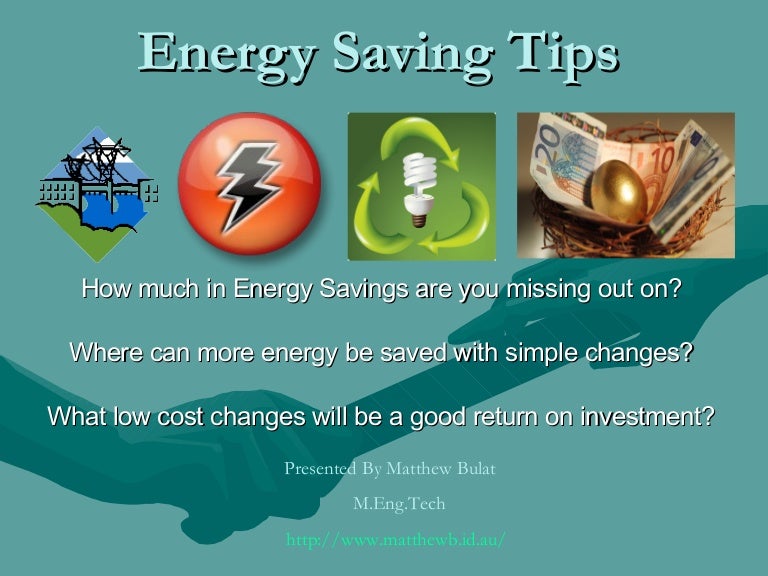 Energy Saving Tips