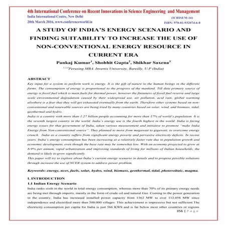 Energy scenario  in india
