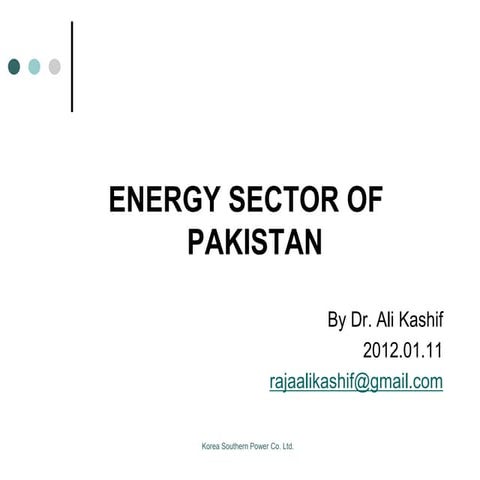 Energy sector in pakistan
