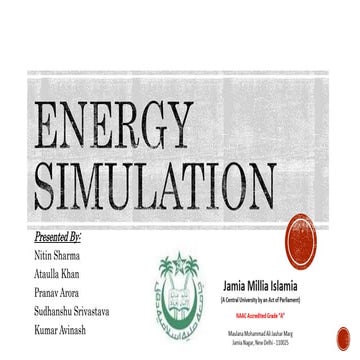Energy simulation & analysis
