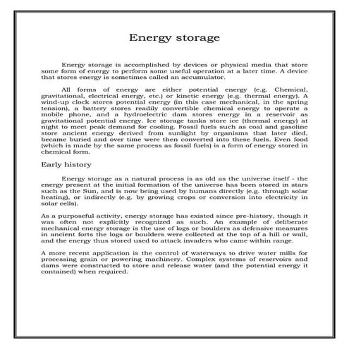 Energy storage
