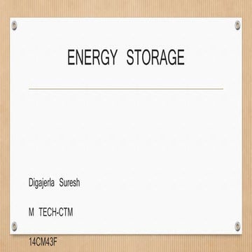 Energy storage (why & how)
