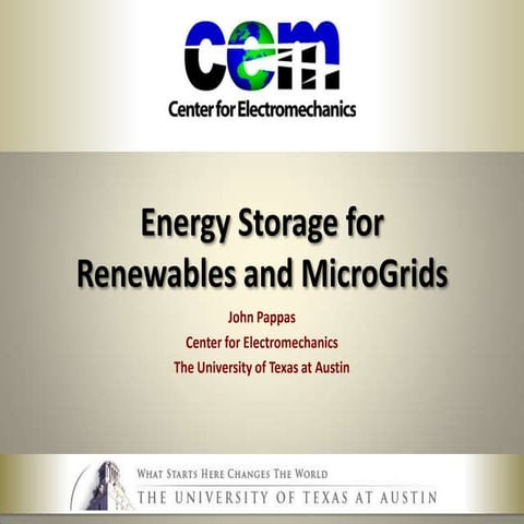 Energy storage for smart grid and renewables v1