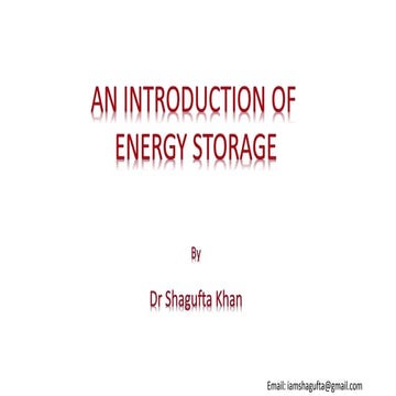 Energy storage introduction