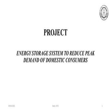 Energy storage system to reduce peak demand of domestic consumers