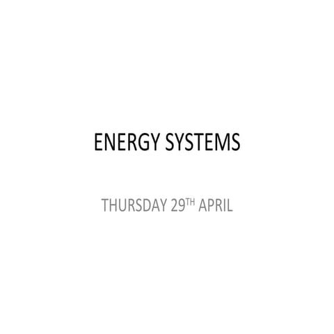 Energy systems
