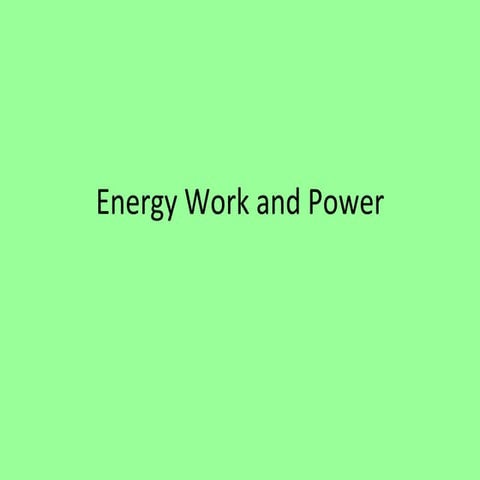 Energy work and power web
