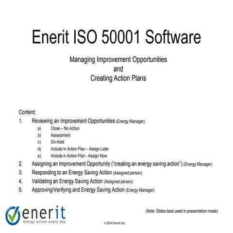 Enerit ISO 50001 Improvement Opportunities Training Presentation