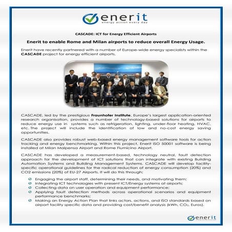 Enerit to Enable Rome and Milan Airports to Reduce Overall Energy Usage 