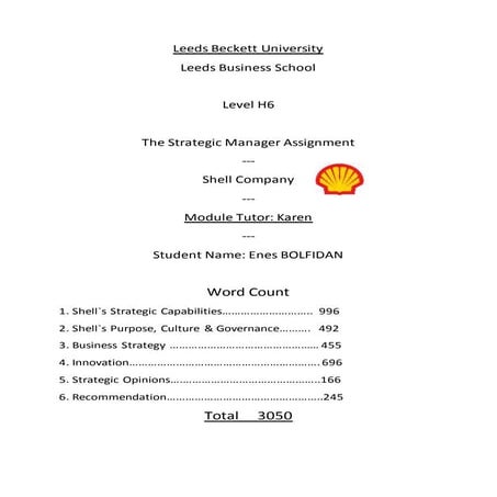 Shell - Strategy