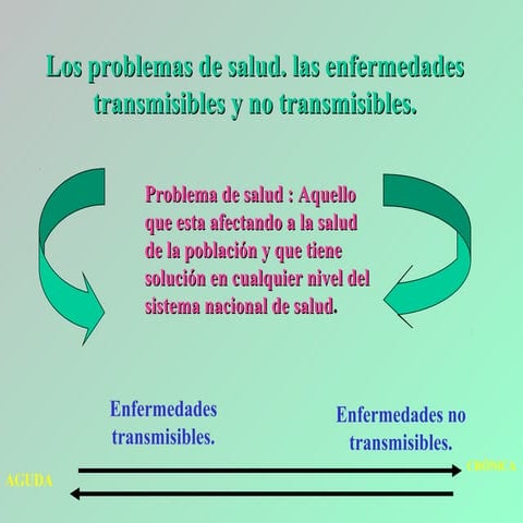 Los problemas de salud. Las enfermedades transmisibles y no transmisibles