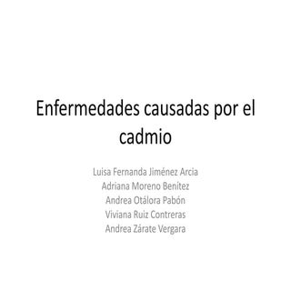 Enfermedades causadas por el cadmio