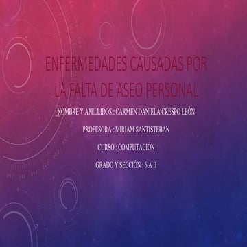 Enfermedades causadas por la falta de aseo personal