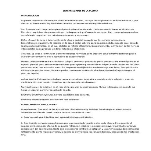Enfermedades de la pleura