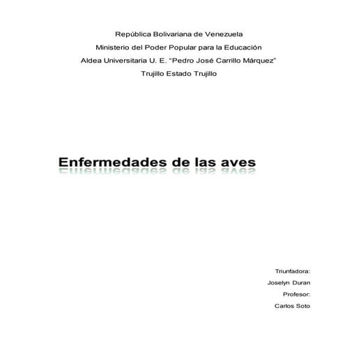 Enfermedades de las aves