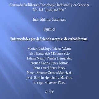 Enfermedades por exceso de carbohid...
