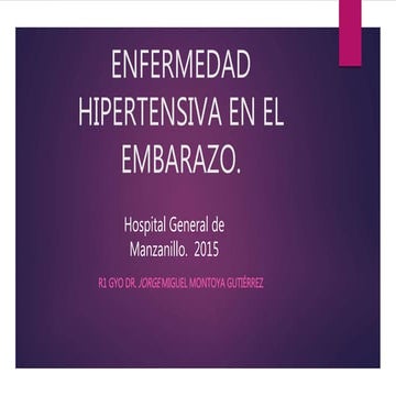 Enfermedad hipertensiva en el embarazo manzanillo montoya
