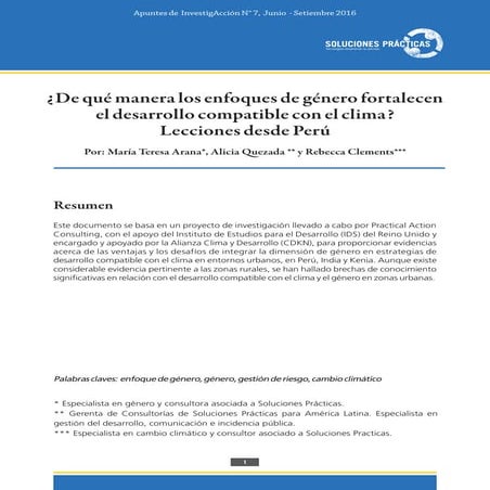 Enfoque de genero y fortalecimiento