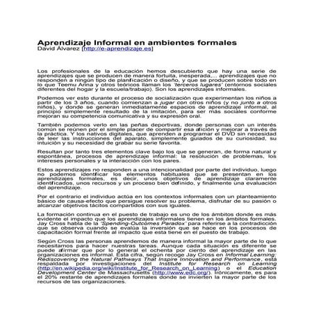 Enfoque Scopeo 74: Aprendizaje Informal en ambientes formales