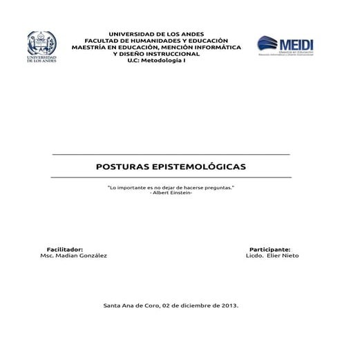 Enfoques epistemologicos y teoría del conocimiento