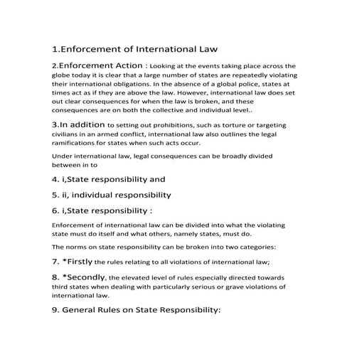 Public International Law - State Responsibility | PDF