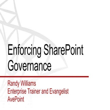 Enforcing SharePoint Governance