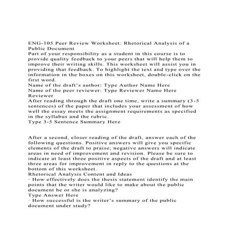 ENG-105 Peer Review Worksheet Rhetorical Analysis of a Public.docx