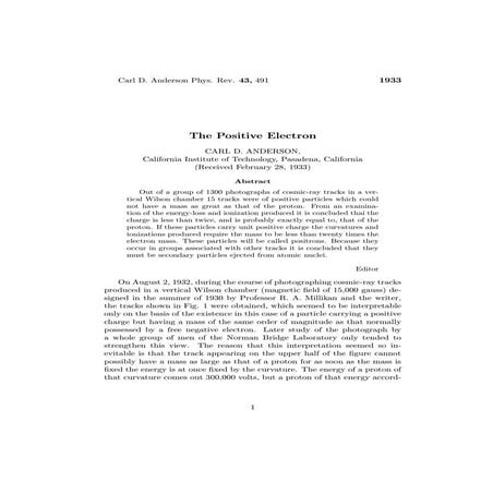 Anderson and the Positron