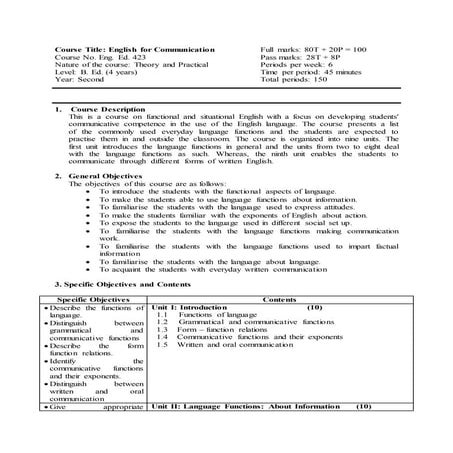 Eng.ed. 423 english for communication  423