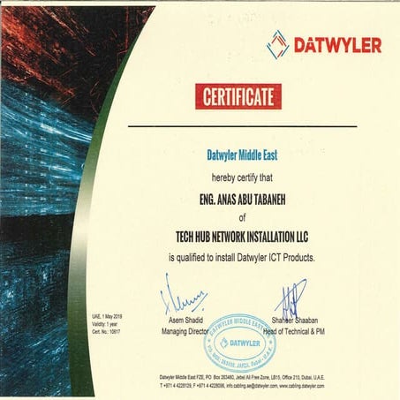 DATWYLER Training Certificate 
