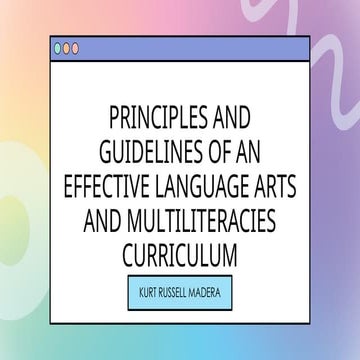 Principles and guidelines of an effective language arts and ...