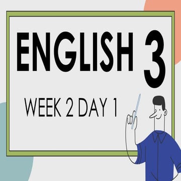 Eng 3 Week 2 Day 1 4 English Lesson Pptx