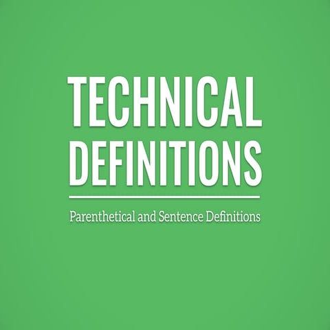 Technical Defintions