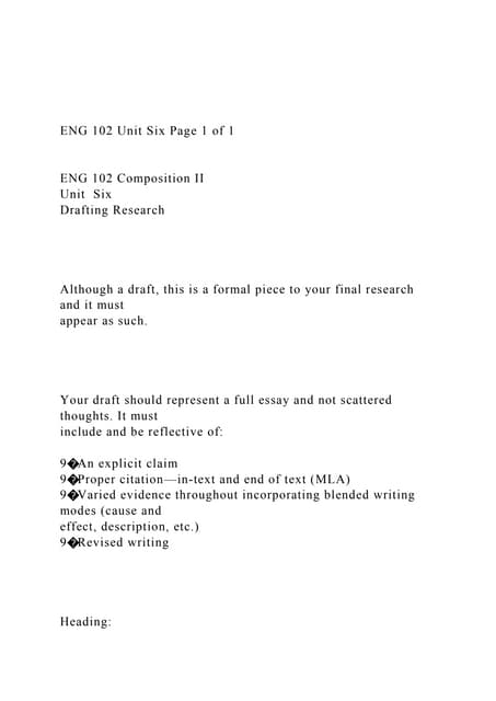 ENG 102 Unit Six Page 1 of 1  ENG 102 Composition II  .docx