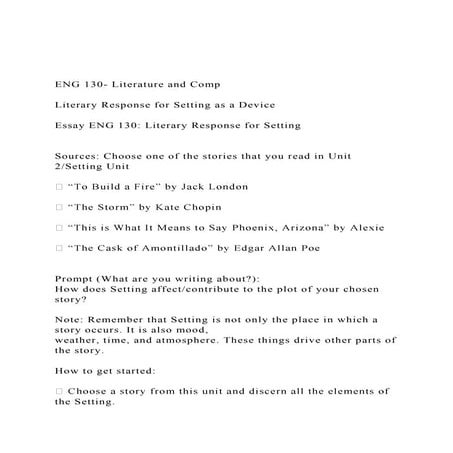 ENG 130- Literature and Comp Literary Response for Setting.docx