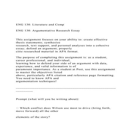 ENG 130 Literature and Comp ENG 130 Argumentative Resear.docx