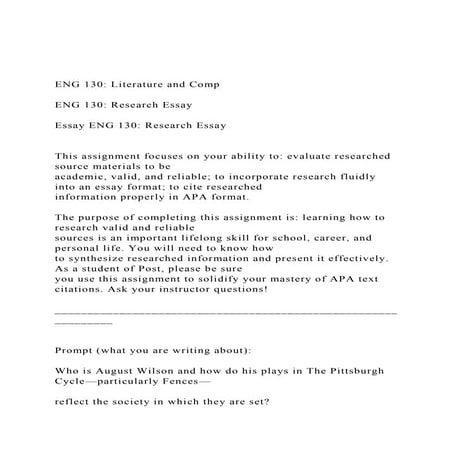ENG 130 Literature and Comp ENG 130 Research Essay E.docx