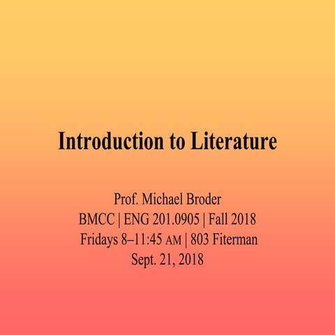 ENG 201.0905 Fall 2018 Presentation #4