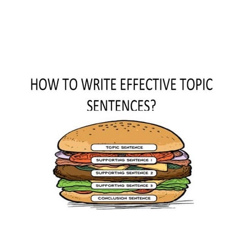 HOW TO WRITE EFFECTIVE TOPIC SENTENCES?