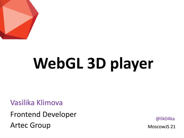 WebGL 3D player