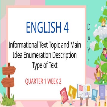 ENGLISH 4 TERM 1 QUARTER 1 WEEK 4 DAY 1 PPT | PPTX