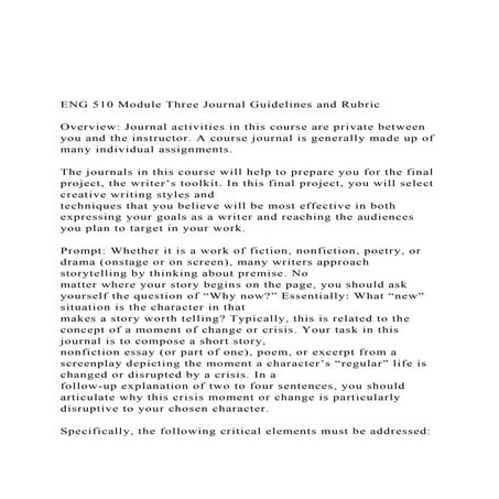 ENG 510 Module Three Journal Guidelines and Rubric Overv.docx