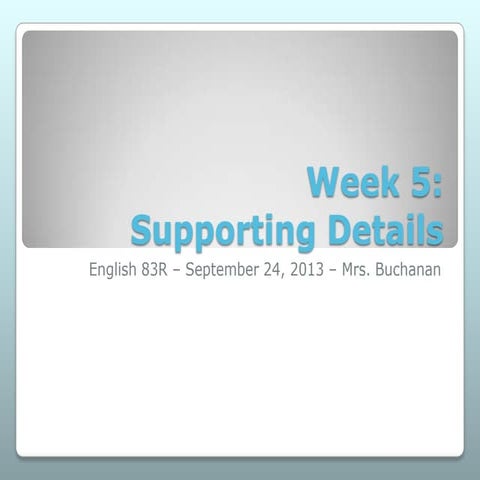 Finding the Main Idea and Supporting Details Lesson Plan | DOCX