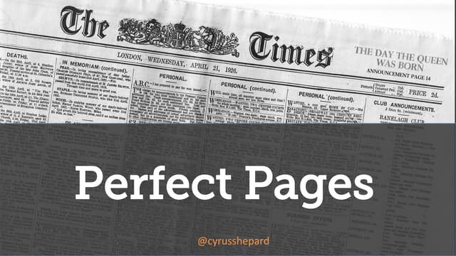 Perfect Pages: Content Strategy and...
