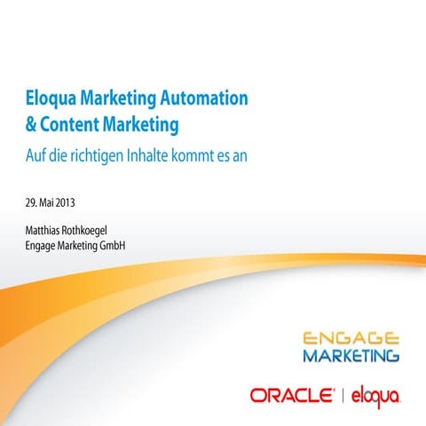 Using Oracle Eloqua Marketing Automation for Content Marketing