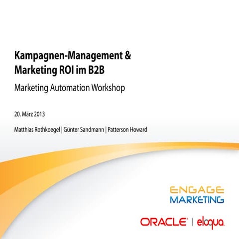 Engage Marketing auf dem Lead Management Summit 2013