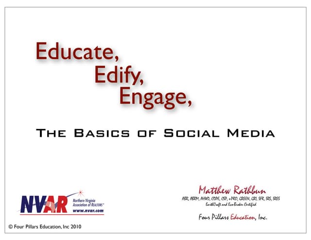 Engage Edify Educate- Intro to Social Media