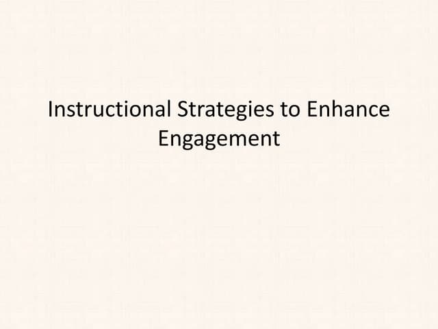 Engagement Strategies