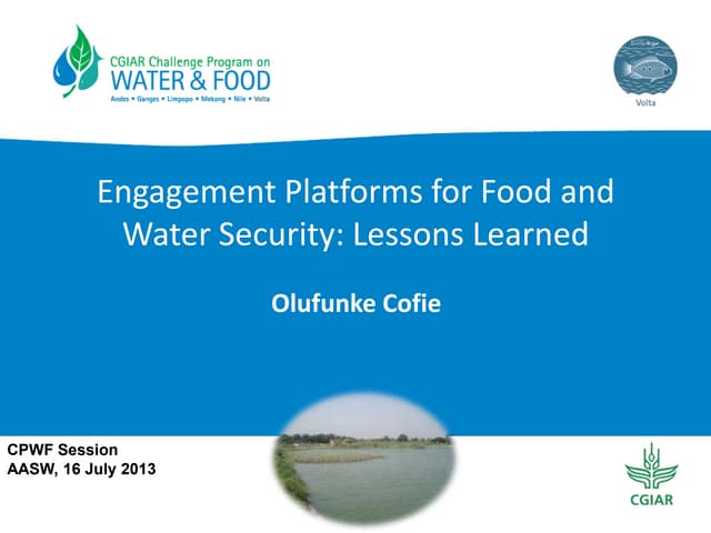 Engagement Platforms for Food and Water Security: Lessons Learned